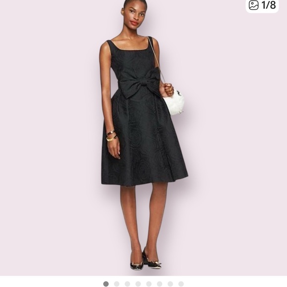 kate spade Dresses & Skirts - Kate Spade Black Midi Dress with Bow